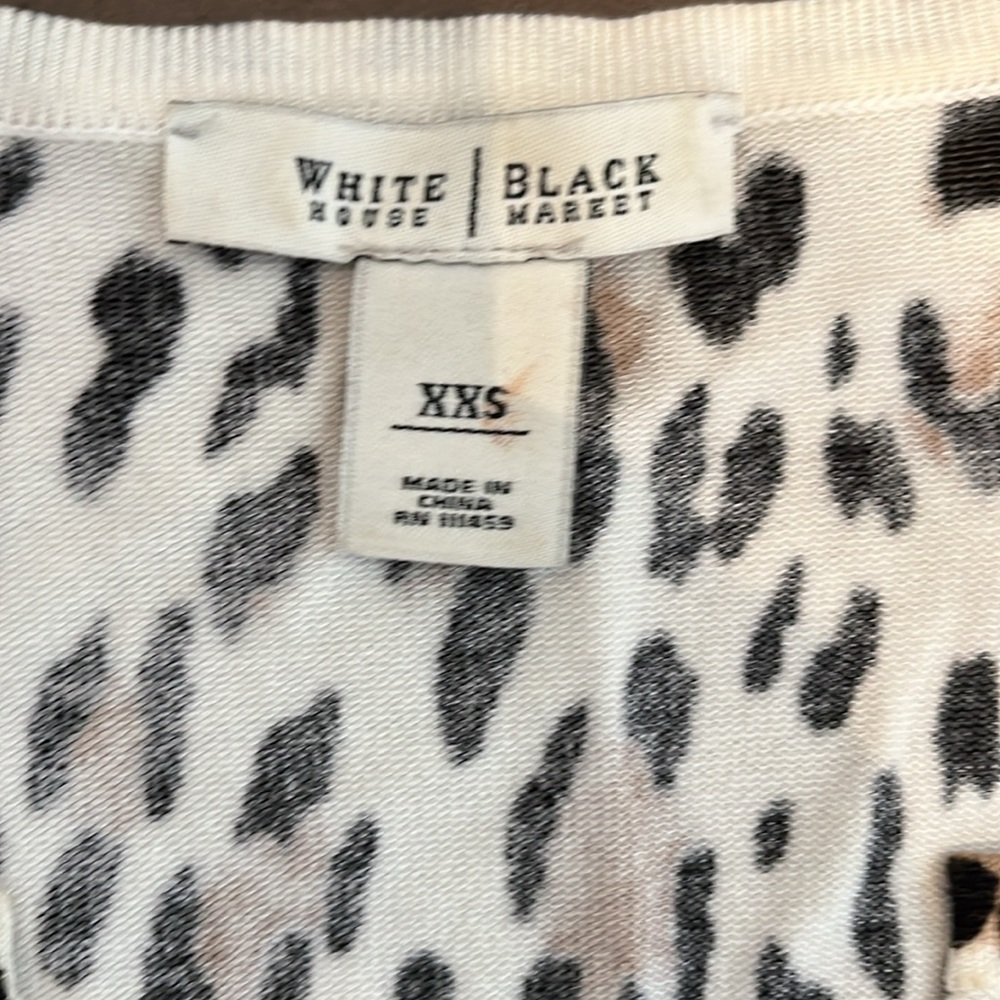White House Black Market Animal Print Leopard Cardigan Size XXS - Picture 4 of 8
